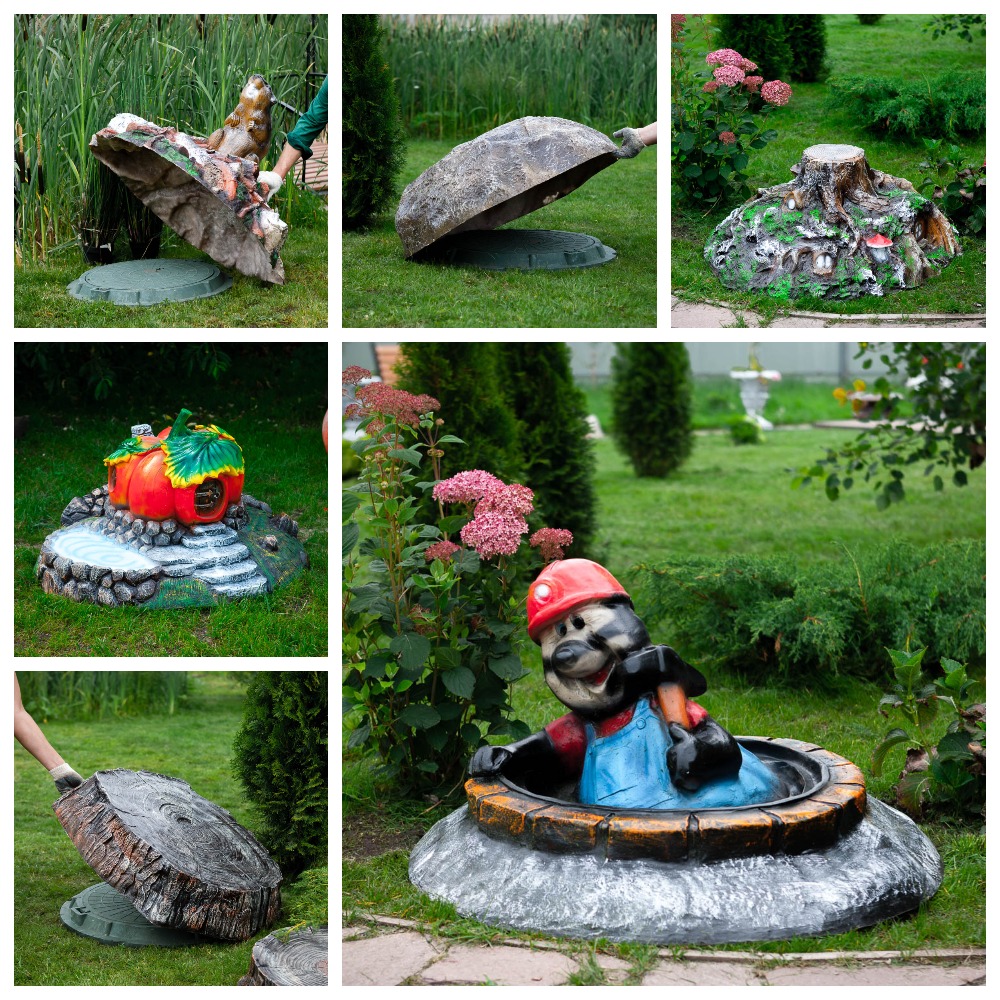 крышки люков с фигурками